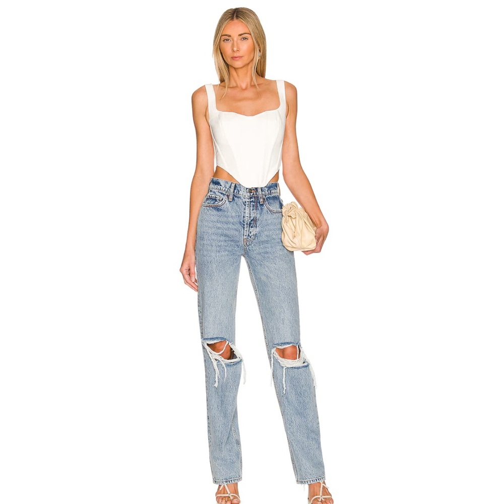 REVOLVE Bardot White Crop Top - Picture 4 of 7